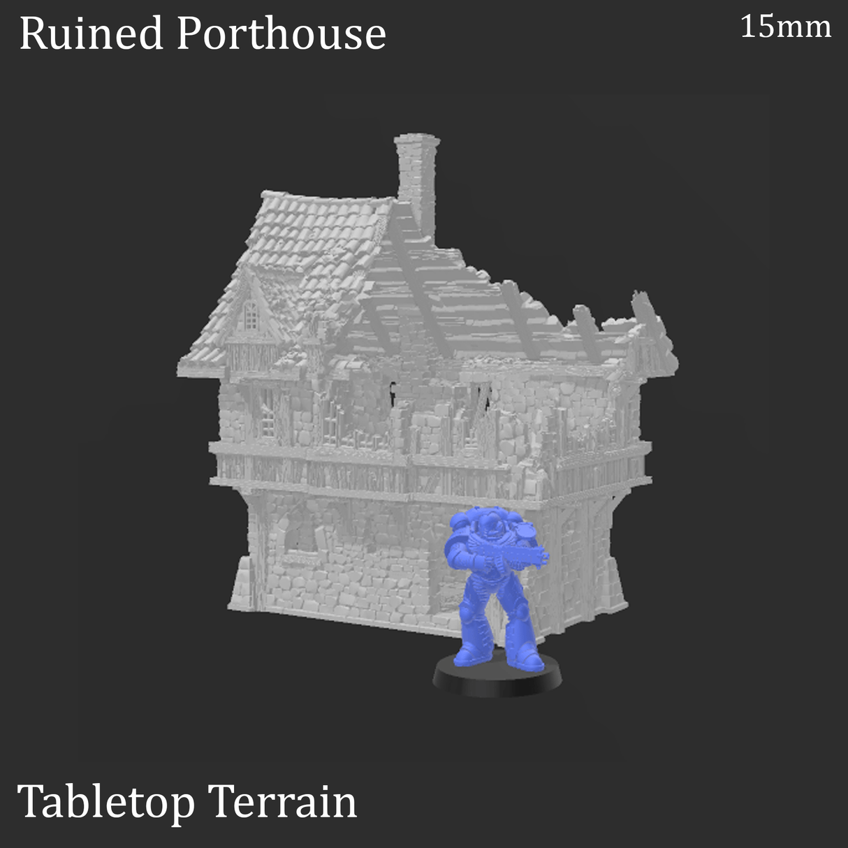 Tabletop Terrain Ruins Ruined Port House - Fantasy Ruins