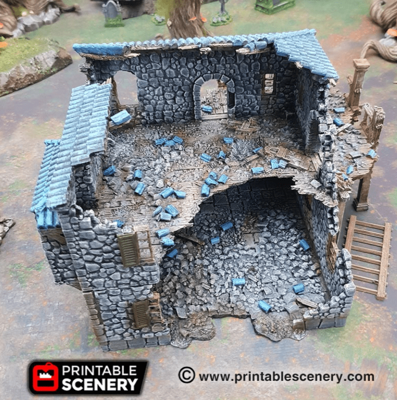 Tabletop Terrain Ruins Ruined Port Tavern - Fantasy Ruins
