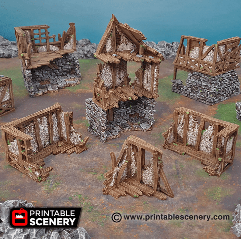 Tabletop Terrain Ruins Ruined Quarter- Fantasy Ruins