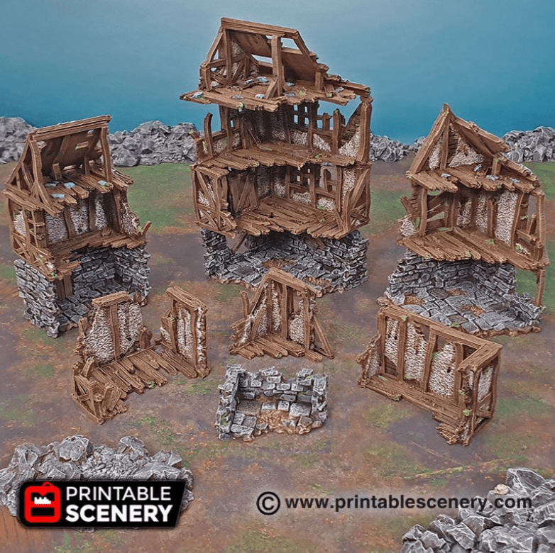 Tabletop Terrain Ruins Ruined Quarter- Fantasy Ruins