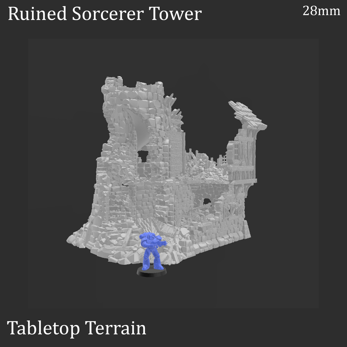 Tabletop Terrain Ruins Ruined Sorcerer's Tower - Fantasy Ruins