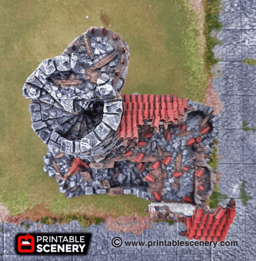 Tabletop Terrain Ruins Ruined Sorcerer's Tower - Fantasy Ruins
