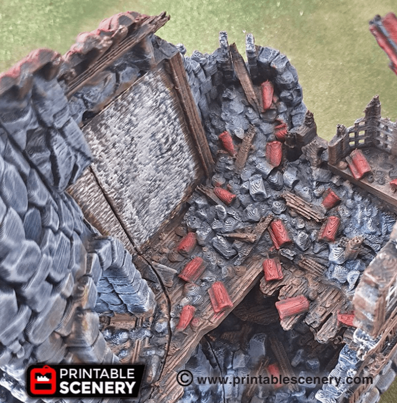 Tabletop Terrain Ruins Ruined Sorcerer's Tower - Fantasy Ruins