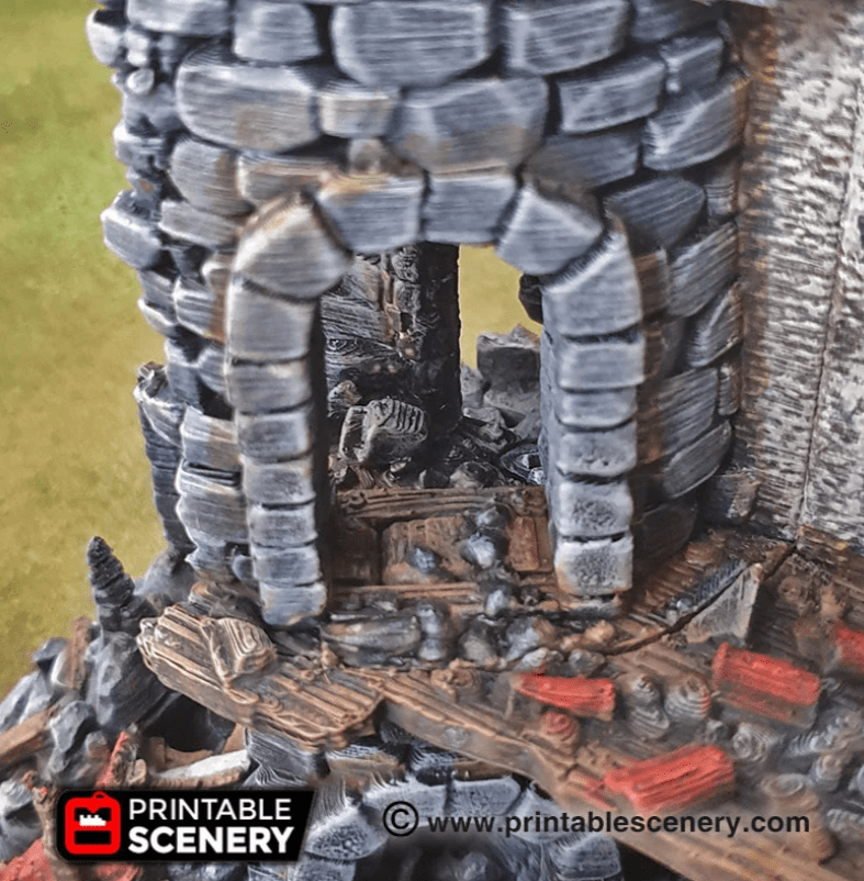 Tabletop Terrain Ruins Ruined Sorcerer's Tower - Fantasy Ruins