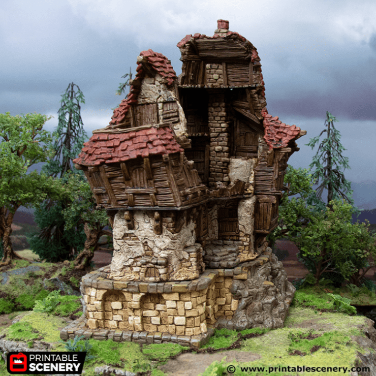 Tabletop Terrain Ruins Ruined Tavern - Hagglethorn Hollow - Fantasy Ruins