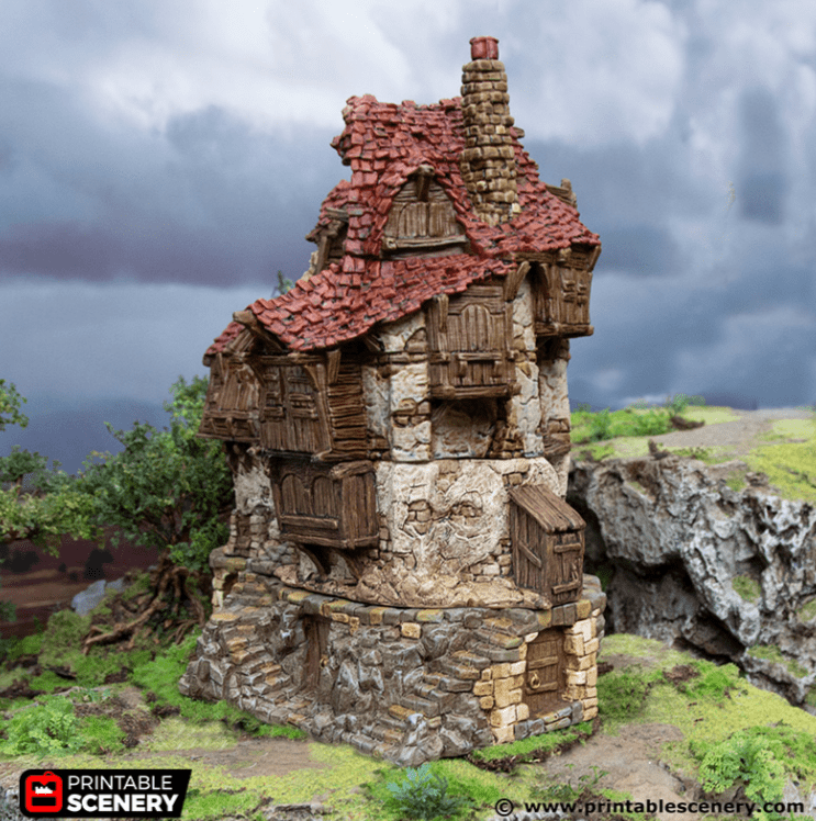 Tabletop Terrain Ruins Ruined Tavern - Hagglethorn Hollow - Fantasy Ruins