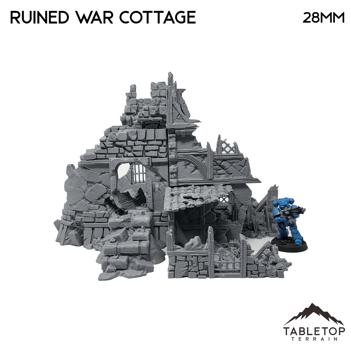 Tabletop Terrain Ruins Ruined War Cottage - Fantasy Ruins