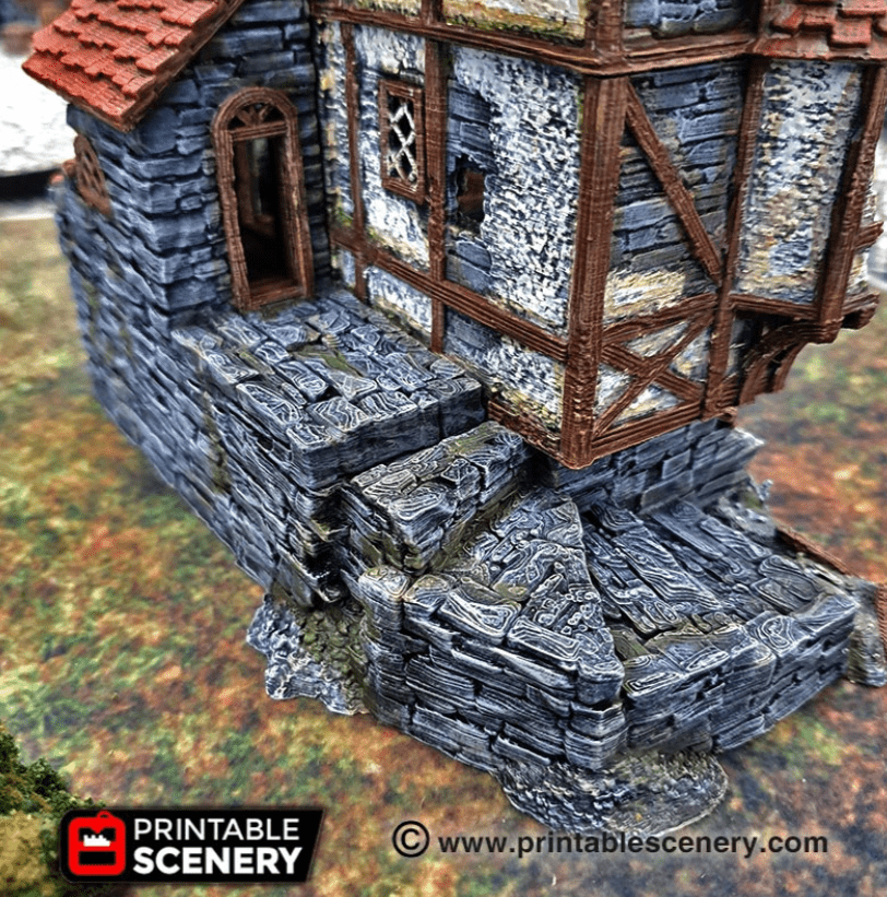 Tabletop Terrain Ruins Ruined Water Mill - Fantasy Ruins