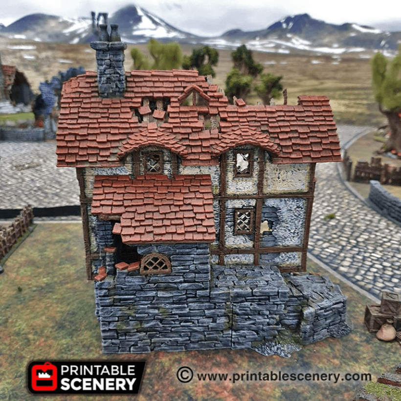 Tabletop Terrain Ruins Ruined Water Mill - Fantasy Ruins