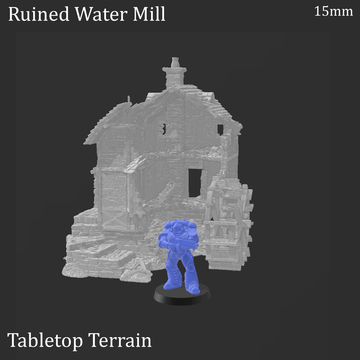 Tabletop Terrain Ruins Ruined Water Mill - Fantasy Ruins
