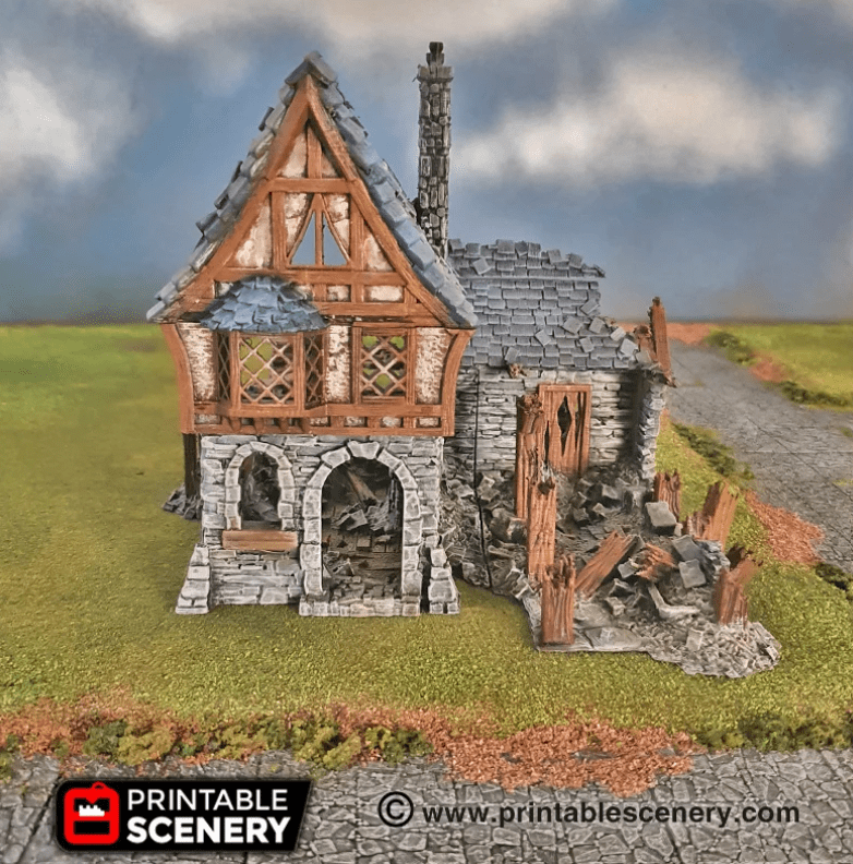 Tabletop Terrain Ruins Ruined Winterdale Tavern - Fantasy Building