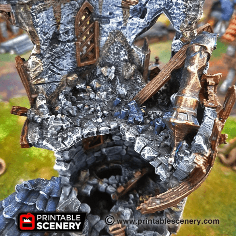 Tabletop Terrain Ruins Ruined Wizard Tower - Fantasy Ruins
