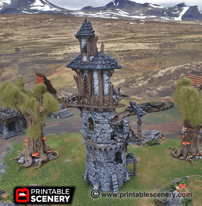 Tabletop Terrain Ruins Ruined Wizard Tower - Fantasy Ruins