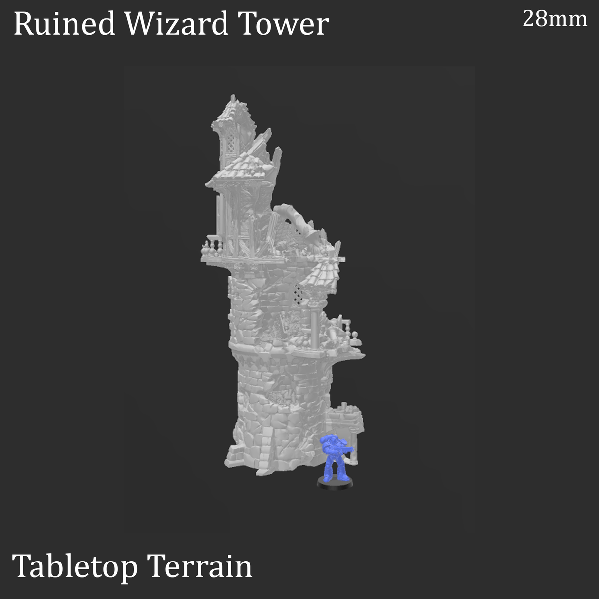 Tabletop Terrain Ruins Ruined Wizard Tower - Fantasy Ruins