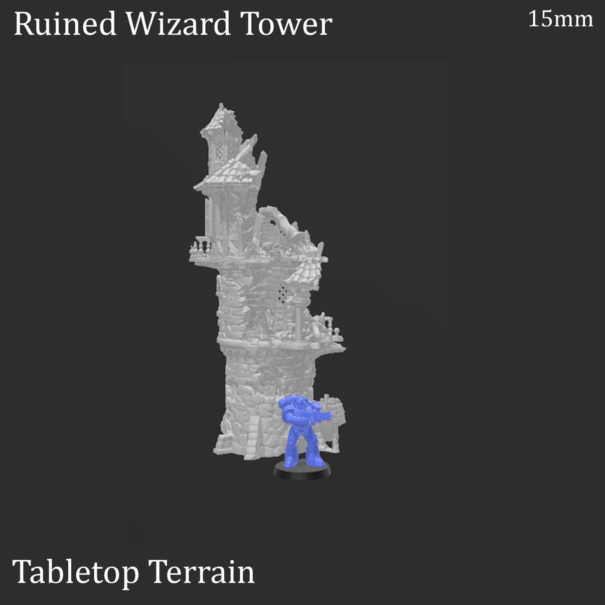 Tabletop Terrain Ruins Ruined Wizard Tower - Fantasy Ruins