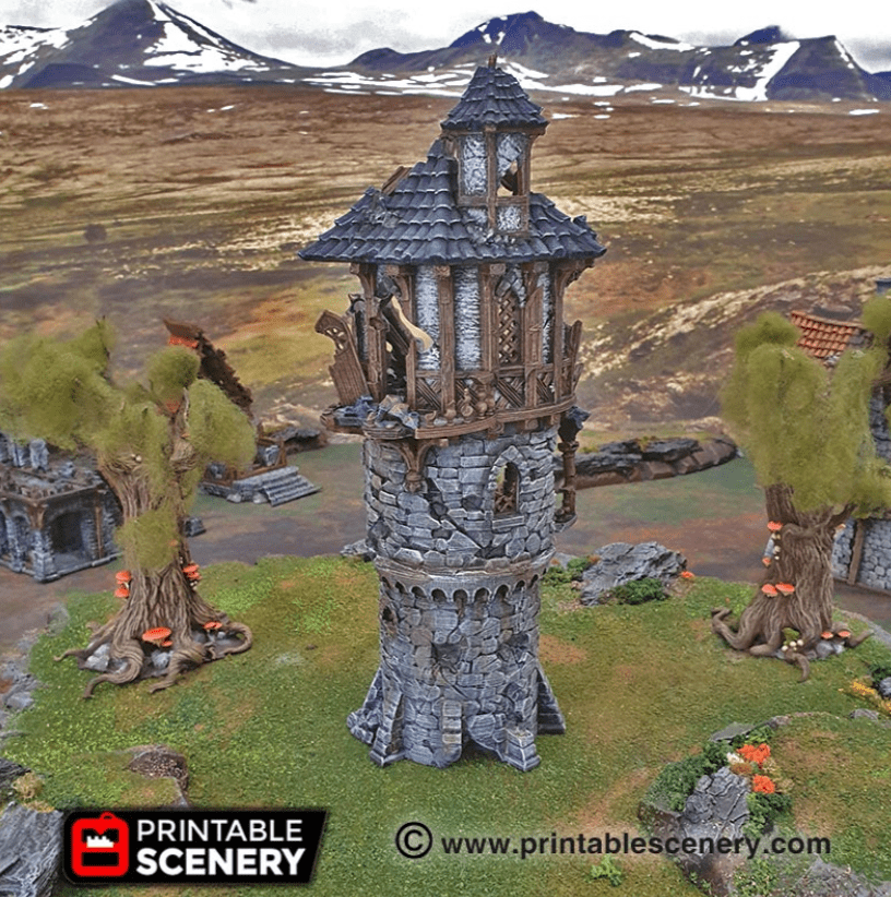 Tabletop Terrain Ruins Ruined Wizard Tower - Fantasy Ruins