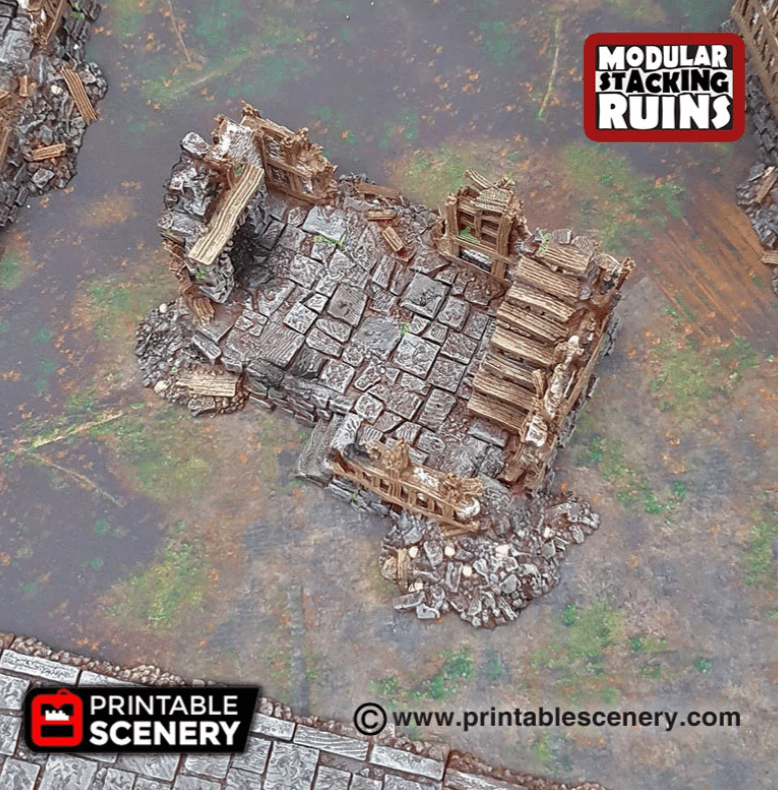 Tabletop Terrain Ruins Squatter Townhouse - Fantasy Ruins