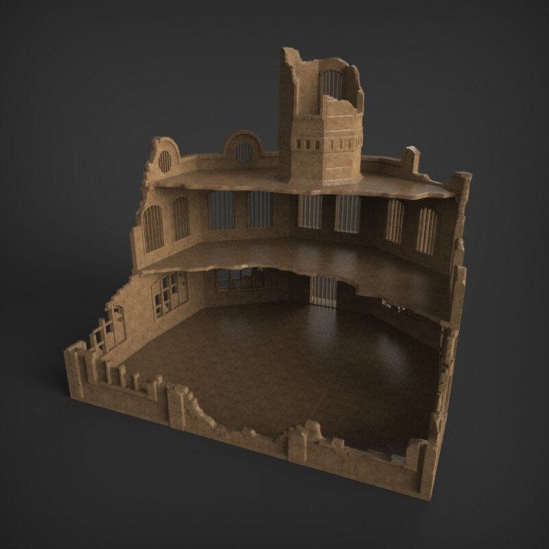 Tabletop Terrain Ruins Stalingrad Ruins A - WWII Building