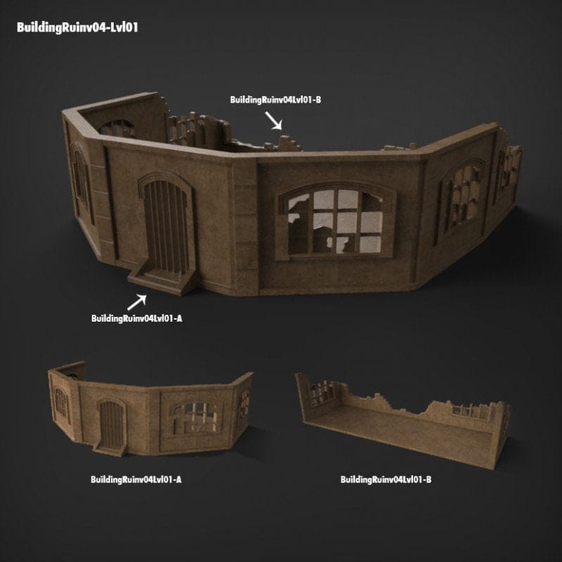 Tabletop Terrain Ruins Stalingrad Ruins A - WWII Building