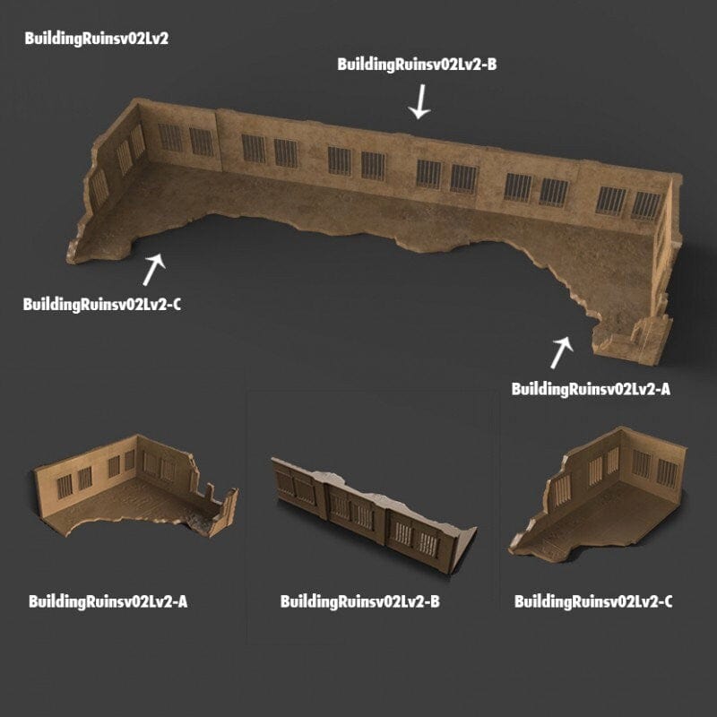 Tabletop Terrain Ruins Stalingrad Ruins B - WWII Building