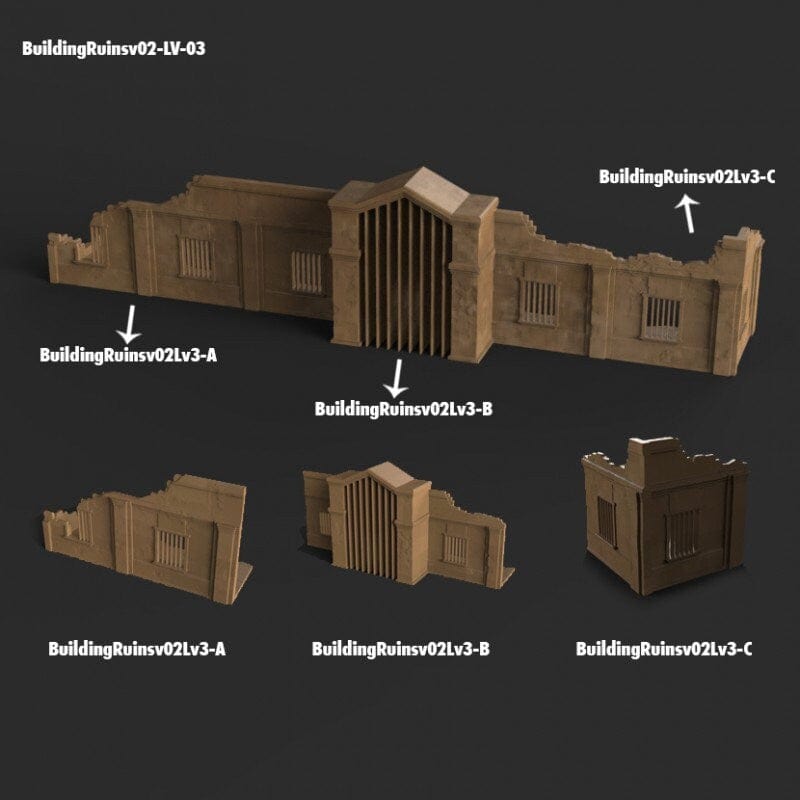 Tabletop Terrain Ruins Stalingrad Ruins B - WWII Building