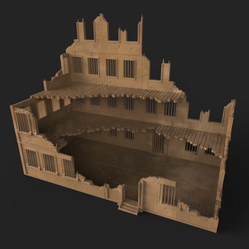 Tabletop Terrain Ruins Stalingrad Ruins C - WWII Building