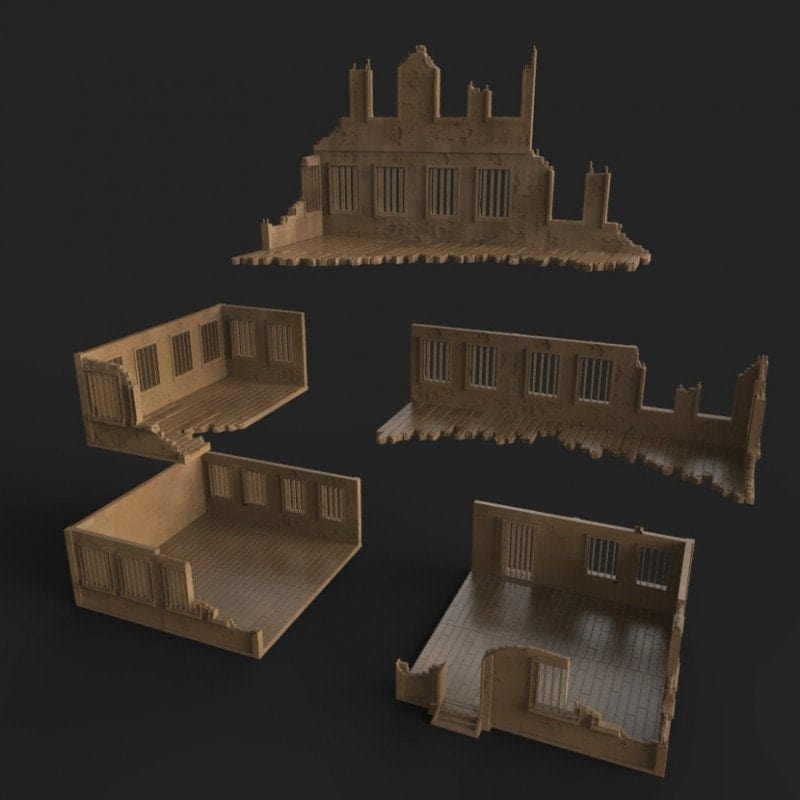 Tabletop Terrain Ruins Stalingrad Ruins C - WWII Building