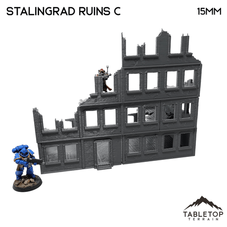 Tabletop Terrain Ruins Stalingrad Ruins C - WWII Building