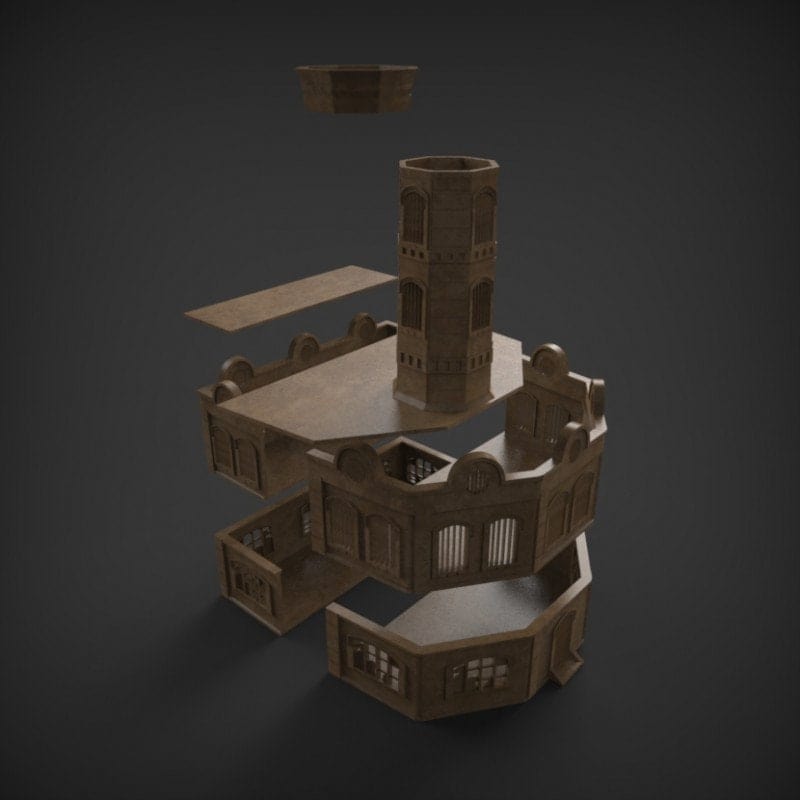 Tabletop Terrain Ruins Stalingrad Ruins E - WWII Building