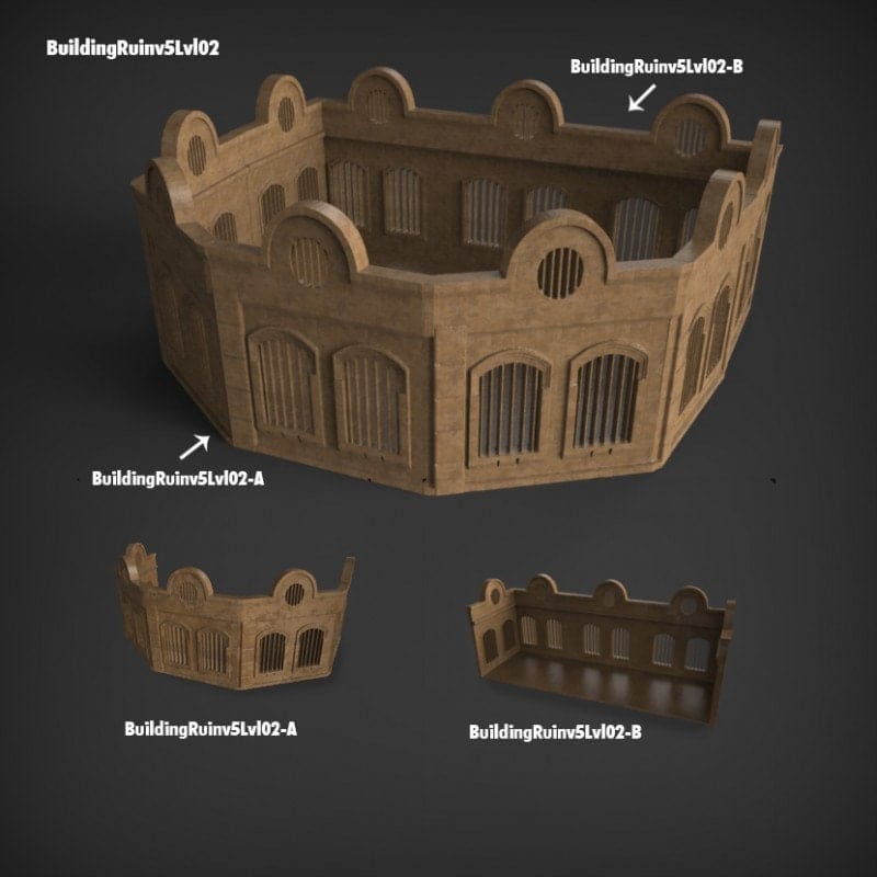 Tabletop Terrain Ruins Stalingrad Ruins E - WWII Building