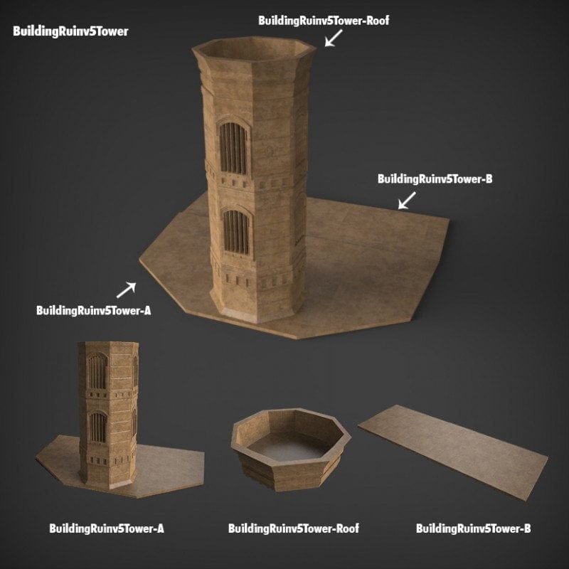 Tabletop Terrain Ruins Stalingrad Ruins E - WWII Building
