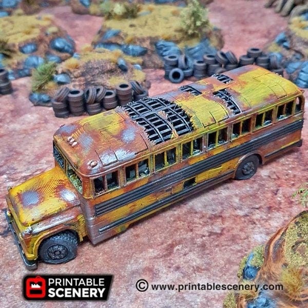 Tabletop Terrain Scatter Terrain Abandoned Vehicles - Apocalyptic Scatter Terrain