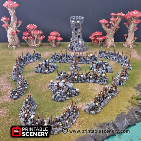 Tabletop Terrain Scatter Terrain Goblin Barricades and Rubble - Fantasy Scatter Terrain