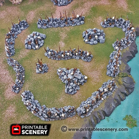 Tabletop Terrain Scatter Terrain Goblin Barricades and Rubble - Fantasy Scatter Terrain