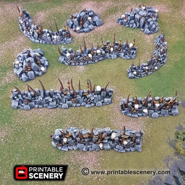 Tabletop Terrain Scatter Terrain Goblin Barricades and Rubble - Fantasy Scatter Terrain