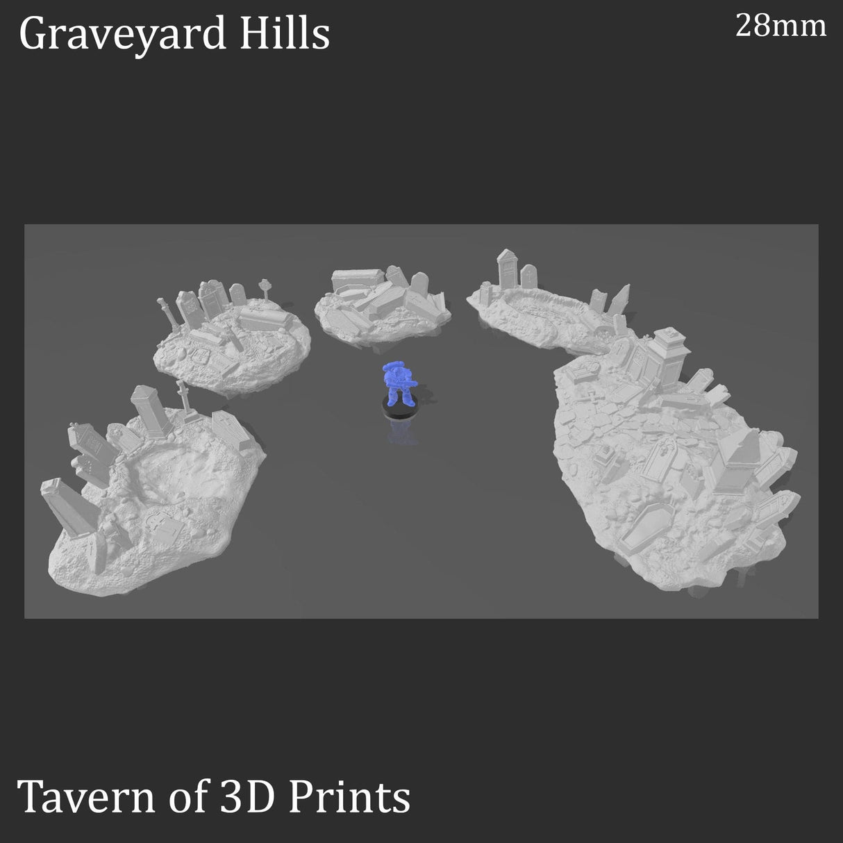 Tabletop Terrain Scatter Terrain Graveyard Hills - Fantasy Scatter Terrain