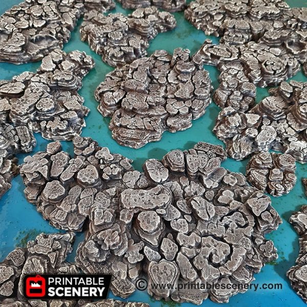 Tabletop Terrain Scatter Terrain Grotto Floors / Crystal / Shroom - Fantasy Scatter Terrain