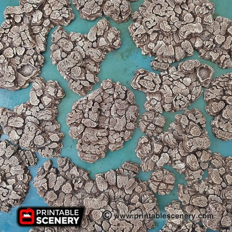 Tabletop Terrain Scatter Terrain Grotto Floors / Crystal / Shroom - Fantasy Scatter Terrain
