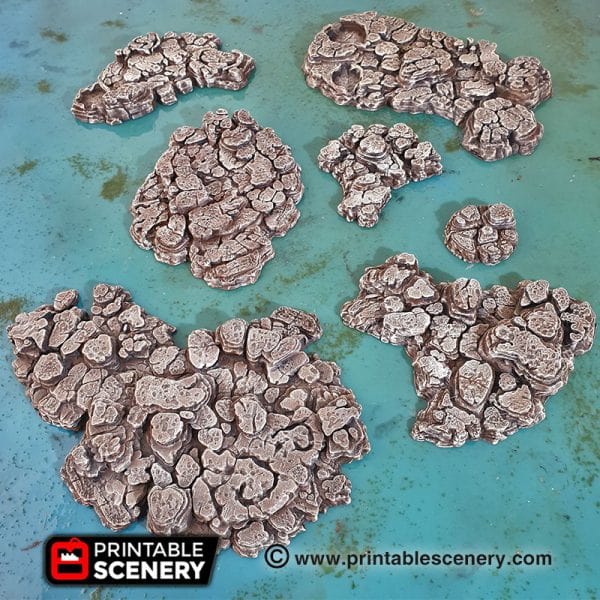 Tabletop Terrain Scatter Terrain Grotto Floors / Crystal / Shroom - Fantasy Scatter Terrain