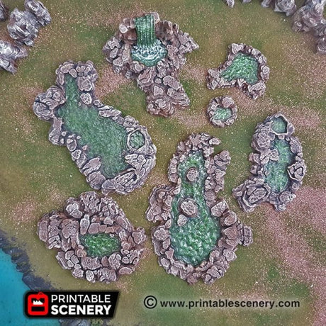 Tabletop Terrain Scatter Terrain Grotto Pools - Fantasy Scatter Terrain