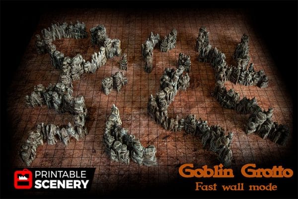 Tabletop Terrain Scatter Terrain Grotto Walls / Crystal / Shroom - Fantasy Scatter Terrain