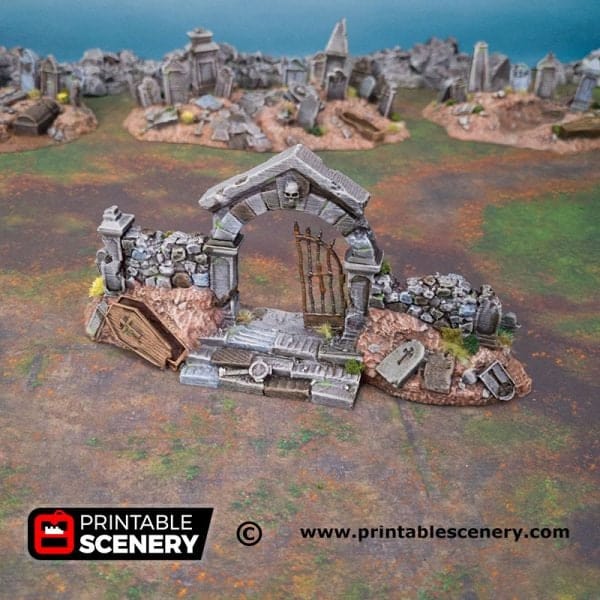 Tabletop Terrain Scatter Terrain Hallowed Graveyard Walls - Trees - Fantasy Terrain