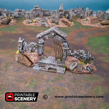 Tabletop Terrain Scatter Terrain Hallowed Graveyard Walls - Trees - Fantasy Terrain