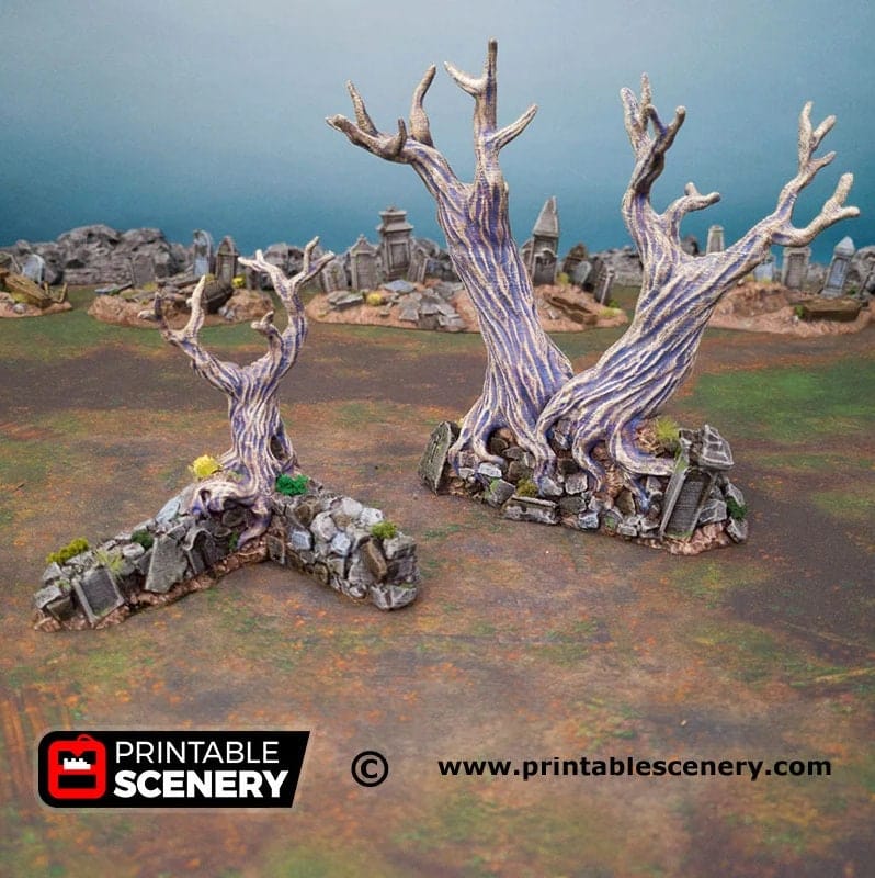 Tabletop Terrain Scatter Terrain Hallowed Graveyard Walls - Trees - Fantasy Terrain