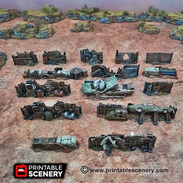 Tabletop Terrain Scatter Terrain Junkfort Barricades and Fences - Apocalyptic Scatter Terrain