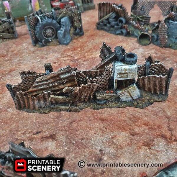 Tabletop Terrain Scatter Terrain Junkfort Barricades and Fences - Apocalyptic Scatter Terrain