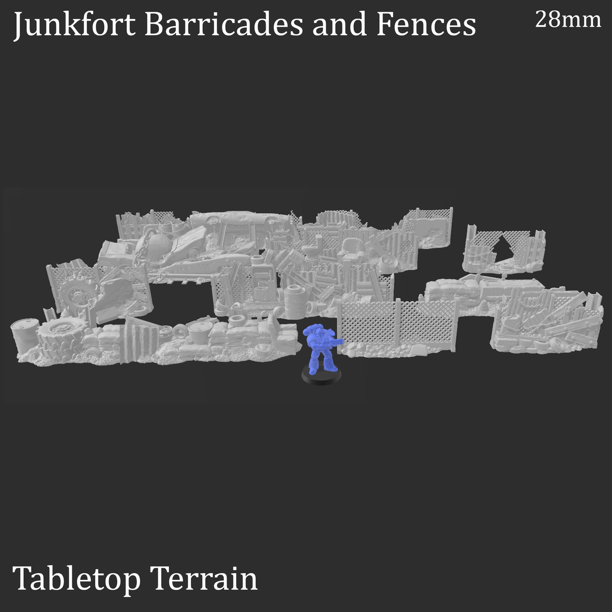 Tabletop Terrain Scatter Terrain Junkfort Barricades and Fences - Apocalyptic Scatter Terrain