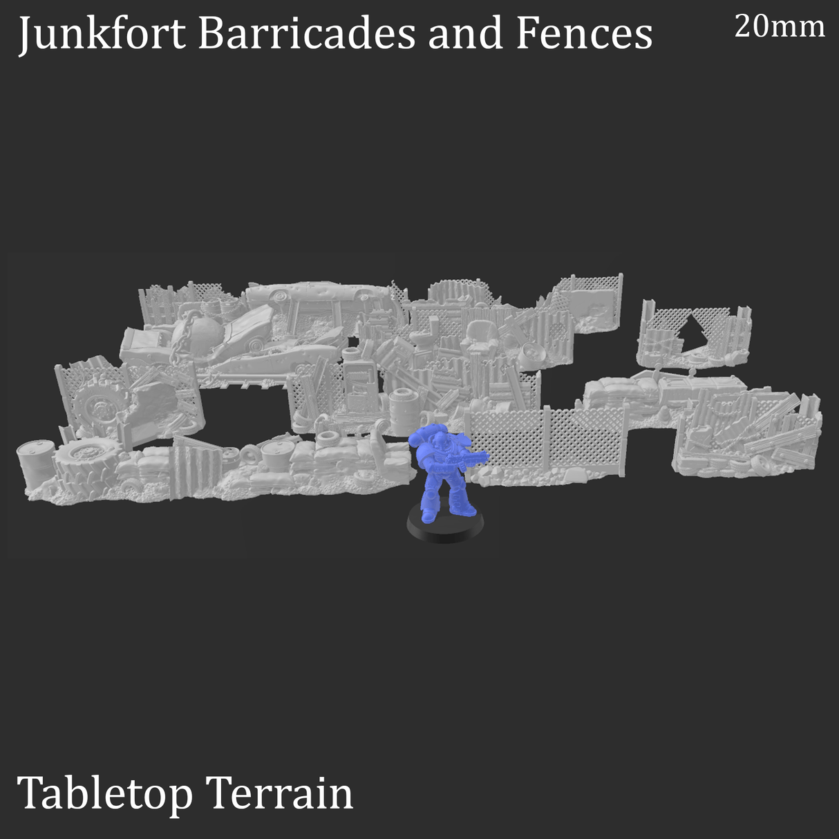 Tabletop Terrain Scatter Terrain Junkfort Barricades and Fences - Apocalyptic Scatter Terrain