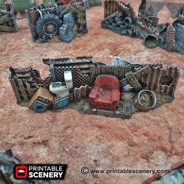 Tabletop Terrain Scatter Terrain Junkfort Barricades and Fences - Apocalyptic Scatter Terrain
