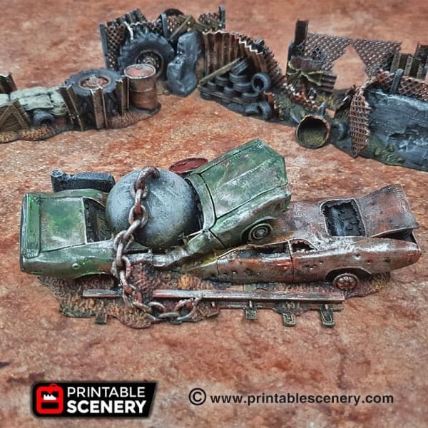 Tabletop Terrain Scatter Terrain Junkfort Barricades and Fences - Apocalyptic Scatter Terrain